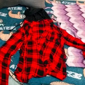 Long sleeve Hooded Flannel shirt.